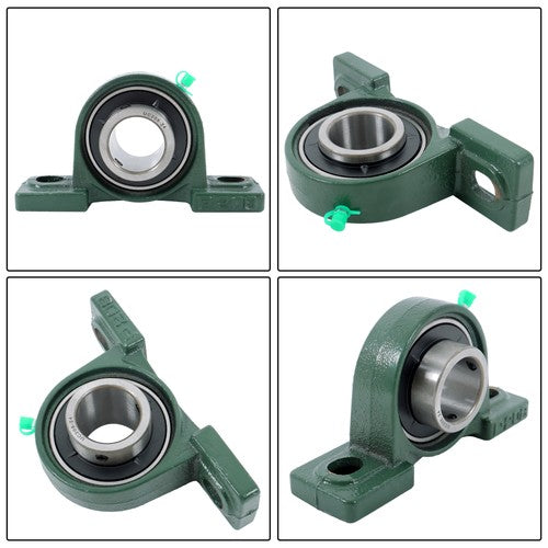 DURAFORCE 4 Pcs UCP208-24 Pillow Block Bearing Solid Base 1-1/2" Bore Self-Aligning
