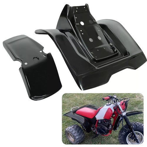 DURAFORCE Black Plastic Front And Rear Fender Set For Honda ATC200X 200X 83-85