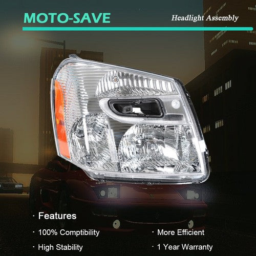 DURAFORCE Headlight Fit For Chevy Equinox 2005-2009 Headlamps Passenger Side Clear Housing