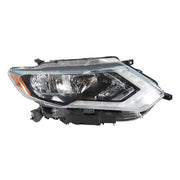 DURAFORCE Headlight Replacement For Nissan Rogue 2017 2018 2019 Right Side Chrome Housing