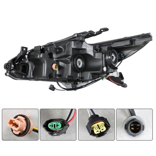 DURAFORCE Halogen Headlight For Nissan Altima 2016-2018 Passenger Side Right Housing Black