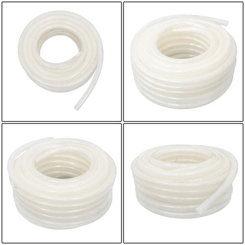 DURAFORCE High Pressure Water Hose 50FT Braided Clear PVC Vinyl Tubing 1/2" ID 3/4" OD
