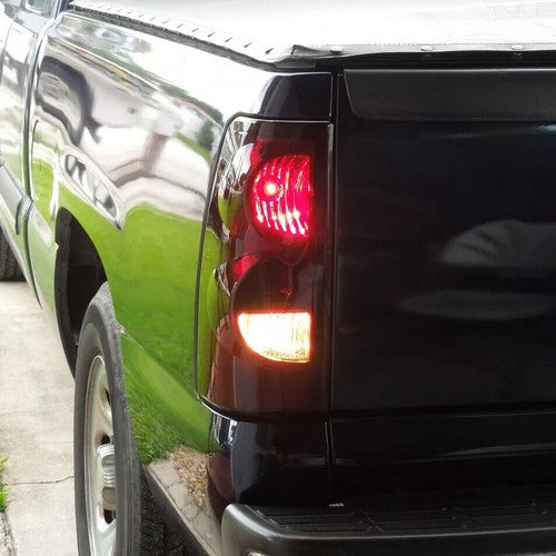 Tail Lights Brake Lamps with Bulbs for 2003-2006 Chevy Silverado 1500 2500 3500 HD