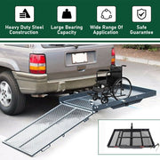 DURAFORCE Mobility Carrier Trailer Hitch Mount Cargo Folding Wheelchair Scooter Rack Ramp
