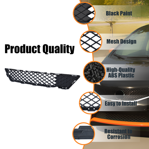 DURAFORCE Front Grille & Cover & Fog Light Covers w/Bulbs For 2015-16 Nissan Versa Note SR