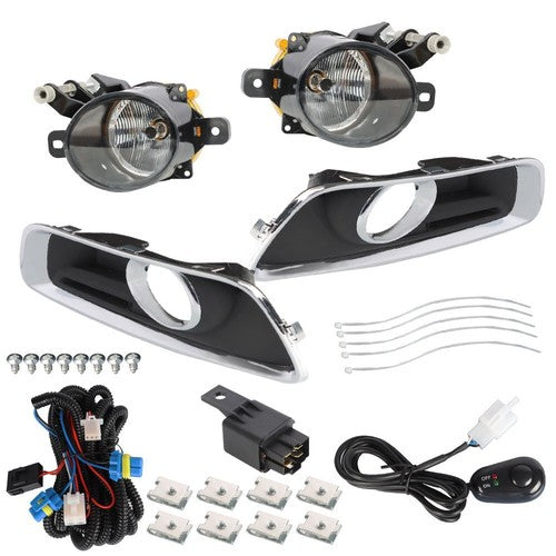 DURAFORCE For 13-15 Chevy Malibu Clear Fog Lights Bumper Lamps +Switch+Wiring Set