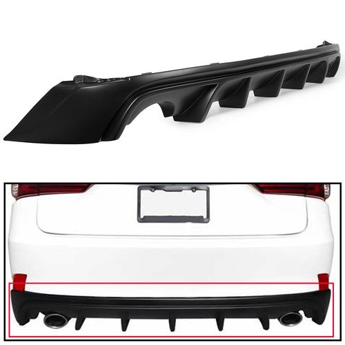 DURAFORCE For 14-16 Lexus IS250 IS350 IS200T Rear Bumper Diffuser Lip Shark Fins 5F Style