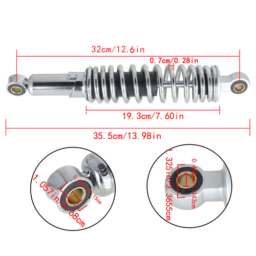 DURAFORCE Pair Chrome Rear Shocks Absorber 320mm For Sportster XL883 1200 72 48 79-12 New