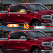 DURAFORCE Rear Mirror LED Smoke Sequential Turn Signal Light For 2019-2022 Dodge Ram 1500