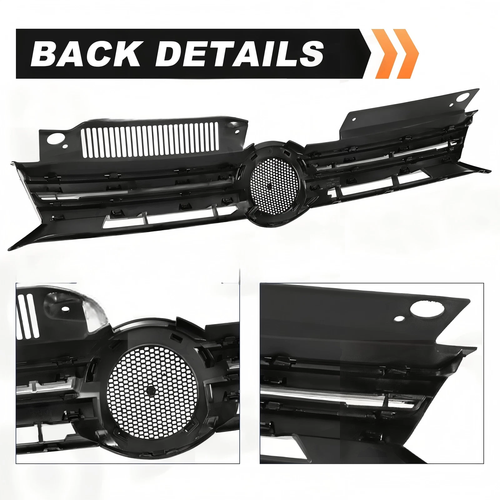DURAFORCE For 2010 2011-2014 VW Volkswagen Golf MK6 GTI Jetta Sportwagen Upper Black Grill