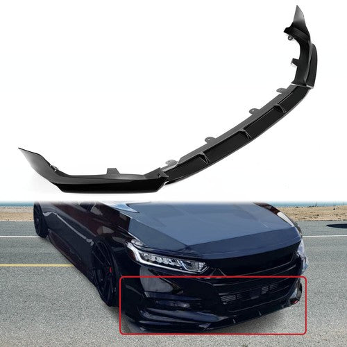 DURAFORCE Front Bumper Lip Spoiler Splitter for 18-20 Honda Accord Sport Glossy Black