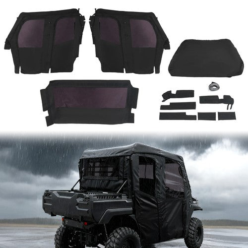 DURAFORCE Soft Doors Cab Enclosure for Kawasaki Mule PRO FXT DXT 15-24 Roof Rear Window