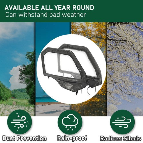 DURAFORCE Left+Right Door Kit Side Windows For Polaris General 1000 Universal Steel Frame