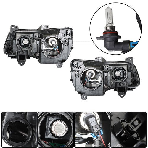 DURAFORCE Headlight Black Pair Projector For Chrysler 300 11-14 Passenger + Driver Side