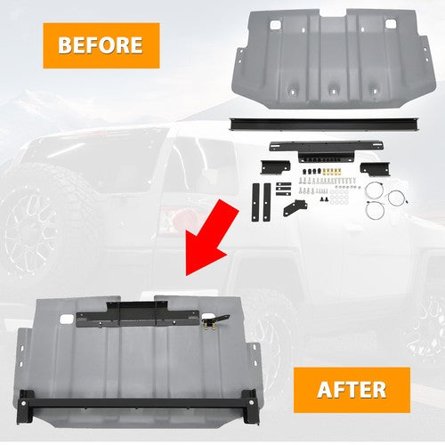 Rear Engine Skid Plate Aluminum Powder Coated for Toyota Fj Cruiser 2007-2013