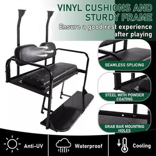 DURAFORCE For Club Car Precedent Rear Seat Flip For Club Car Tempo/Onward 2004+ Golf Cart