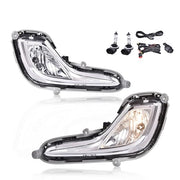 DURAFORCE Fit For 2012-2017 Hyundai Accent Clear Bumper Fog Lights w/ Bulbs+Wiring+Switch