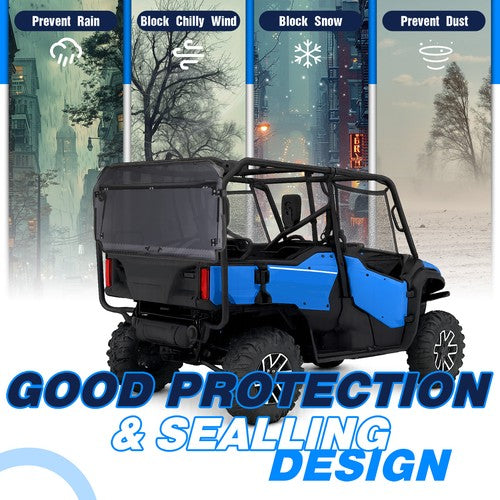 Rear Smoke Windshield for Honda Pioneer 1000-5 2016 2017 18 UTV Install Kit