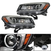DURAFORCE Headlights Halogen W/LED Tube Headlamps For GMC Acadia 2013-2016 2PCS Clear Lens