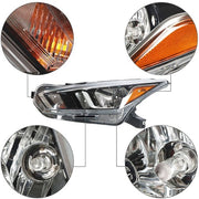 DURAFORCE For 20-21 Nissan Versa S SV Left Headlight Replacement Chrome Housing Clear Lens