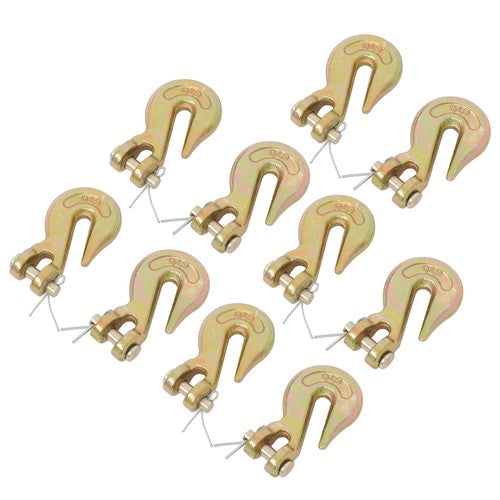 DURAFORCE 10 Pack 5/16 Inch G70 Clevis Grab Hooks Chain Hooks - 5400lbs Working Load Limit