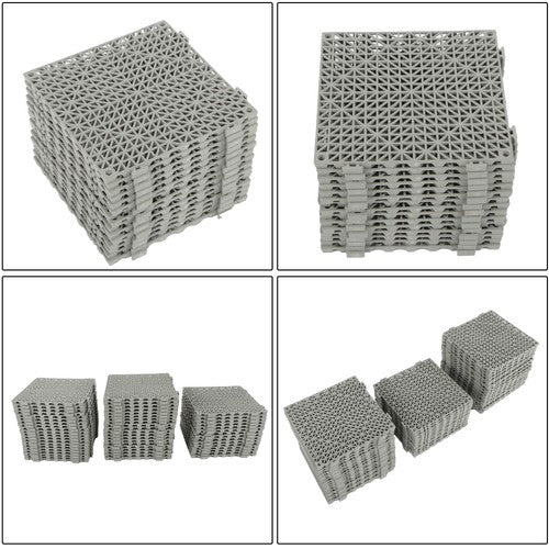 DURAFORCE 12x12Inch Interlocking Drainage Floor Tiles Modular Interlocking Tile 55Pcs Gray