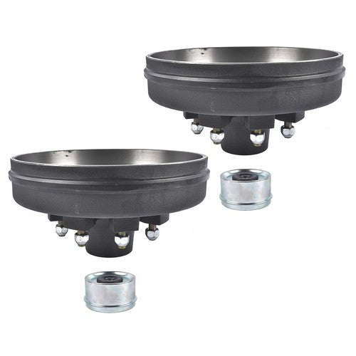 DURAFORCE 2 Pack 12"x2" Trailer Brake Hub Drum Kit 8 on 6.5" Bolt Pattern for 7000lbs Axle