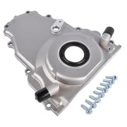 DURAFORCE Timing Cover with 10AN Twin Turbo Oil Drain Fittings for LS Gen IV GM LS 6.2L