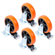 DURAFORCE 5 inch Swivel Caster Wheels with Dual Locking, Heavy Duty Castors Set of 4