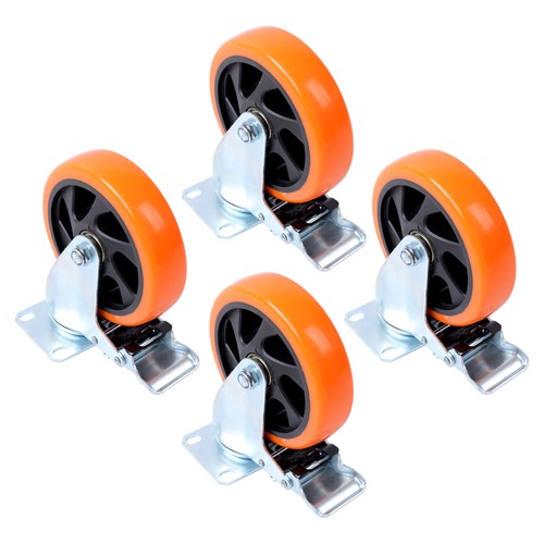 DURAFORCE 5 inch Swivel Caster Wheels with Dual Locking, Heavy Duty Castors Set of 4