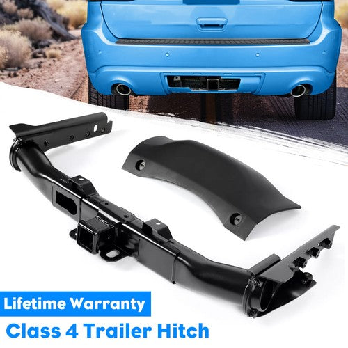 10000 Lbs Class 4 Trailer Hitch Receiver w Cover Bezel For Dodge Durango 14-19