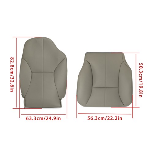DURAFORCE LH+RH Bottom & Top Leather Seat Cover For Dodge Ram 1500 2500 3500 1998-2002 NEW