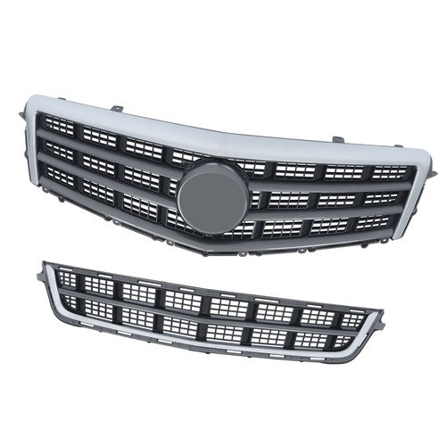 DURAFORCE For Cadillac ATS 2013-2014 2Pcs Front Upper Bumper Grille + Lower Grille Plastic