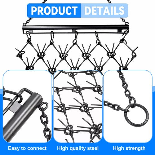 Steel Drag Harrow 4X4FT Heavy Duty Chain for ATV UTV Tractor Leveling Grading