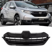 DURAFORCE Front Bumper Gloss Black Mesh Grille Grill for 2017-2019 for Honda CR-V