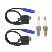 DURAFORCE For Kawasaki 2X Ignition Coil Spark Plug & CAP Brute Force 750 KVF750 4x4i 08-22