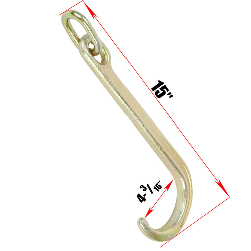 DURAFORCE (2) 15 Inch J Hook Chain Link Tow Axle Strap Wrecker Clevis WLL G70 5400LBS