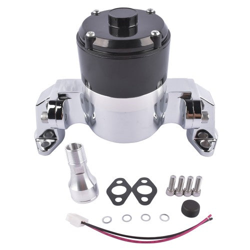 DURAFORCE Chrome High Flow Electric Water Pump for SBC Small Block Chevy 283 327 350 400