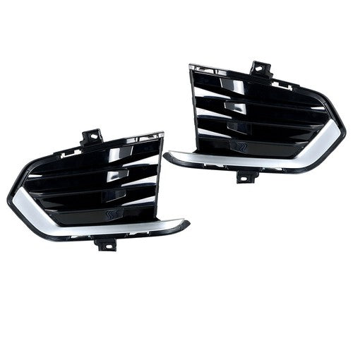 DURAFORCE Fog Lamp Cover For Cadillac XT5 2017-2019 Black New Driver+Passenger Side Front