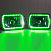 DURAFORCE 7X6" 5x7 7 Colors Change RGB LED Halo Headlights Lamps Driver & Passenger Side