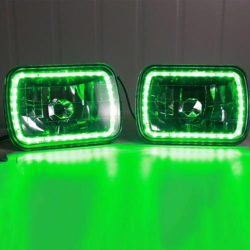 DURAFORCE 7X6" 5x7 7 Colors Change RGB LED Halo Headlights Lamps Driver & Passenger Side