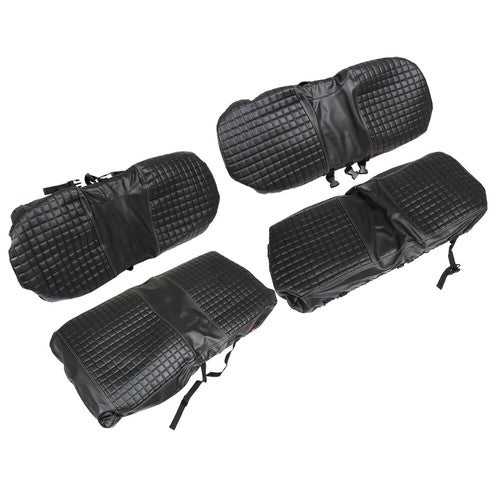 DURAFORCE Black Front And Rear Seat Covers 4Pcs For EZGO Medalist TXT Golf Carts 1994-2013