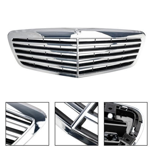 DURAFORCE Front Chrome Grill for Mercedes Benz S-Class 2010-13 W221 S550 S600 S63 AMG