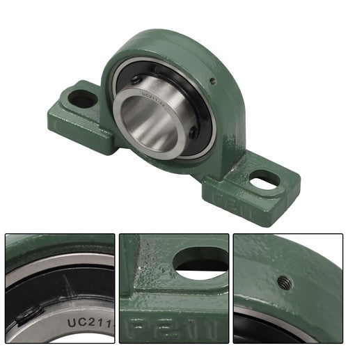 DURAFORCE 2PCS UCP211-32 Solid Base Pillow Block Bearing 2" Bore Self Aligning 2 Bolt