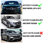 DURAFORCE For 2015-2017 Mercedes Benz W217 S500 S550 GT Front Bumper Grille Glossy Black