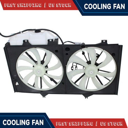 DURAFORCE Fit 2012-2017 Toyota Camry Dual Radiator and Cooling Condenser Fan w/Kettle