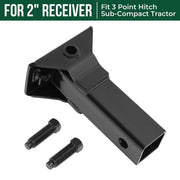 DURAFORCE Black Sleeve Hitch Adapter For 3 Point Hitch Sub-Compact Tractor 2" Receiver