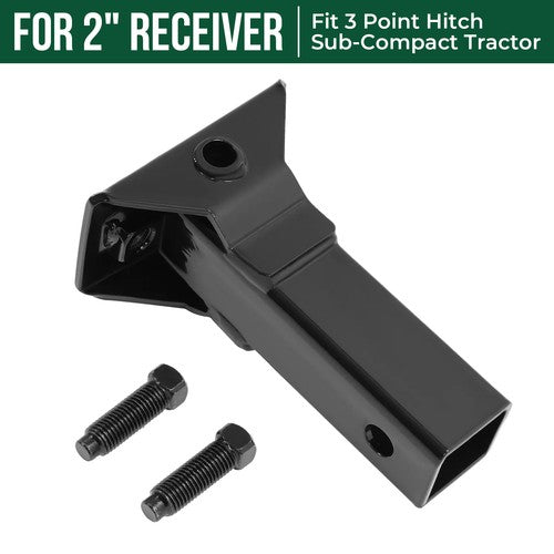 DURAFORCE Black Sleeve Hitch Adapter For 3 Point Hitch Sub-Compact Tractor 2" Receiver