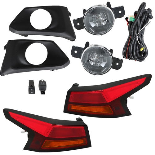 DURAFORCE Left+Right Halogen Tail Light&Fog Light LED Fit For Nissan Altima 2019-2020 4pcs