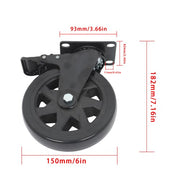 DURAFORCE 4 × 6" Heavy Duty Caster 360° steering Black W/Brake Quiet, Smooth